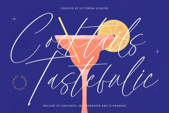 Cocktails Tastefulic: A Luxury Script Font for Polished Digital Branding
