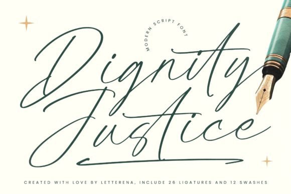 Dignity Justice: A Modern Script Font for Editorial Warmth